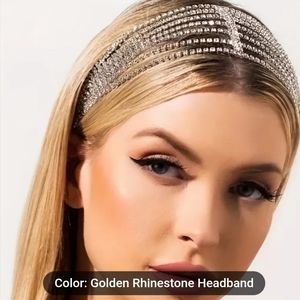 Rhinestone headband and hoop earring set